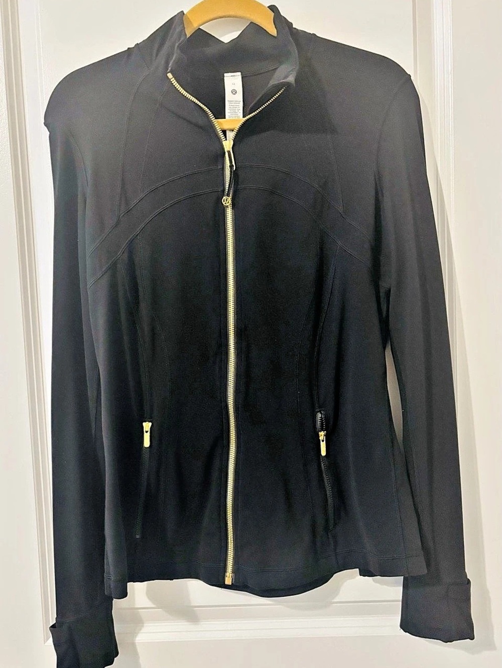 Lululemon Define Jacket Nulu Black Gold Zip Up Yoga Coat W4CD5S Womens 12